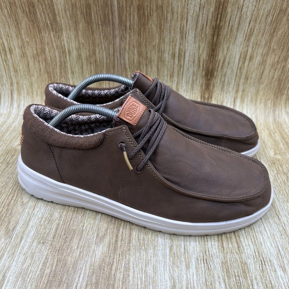 Hey Dude Shoes Paul Classic Men's Size 10 Brown UltraGRIP Moc Toe Loafers